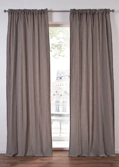 Ogenomskinlig gardinlängd i ekologisk bomull (1-pack), bonprix