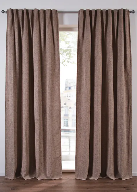 Mörkläggande gardinlängd med struktur (1-pack), bonprix