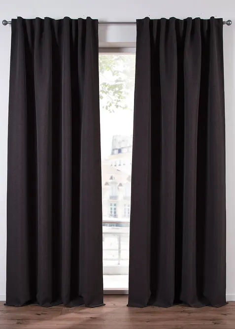 M&ouml;rkl&auml;ggande gardinl&auml;ngd med l&auml;tt struktur (1-pack), bonprix