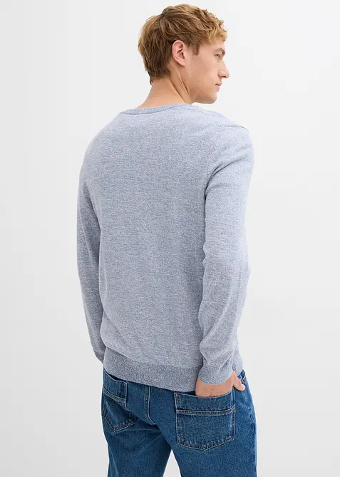 Finstickad tröja i bomullsblandning, bonprix