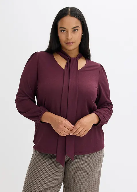 Blustopp med struktur och avtagbart knytband, bonprix