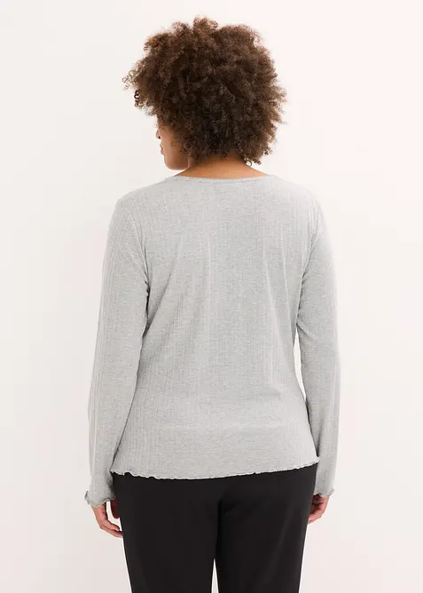 Ribbstickad topp, bonprix