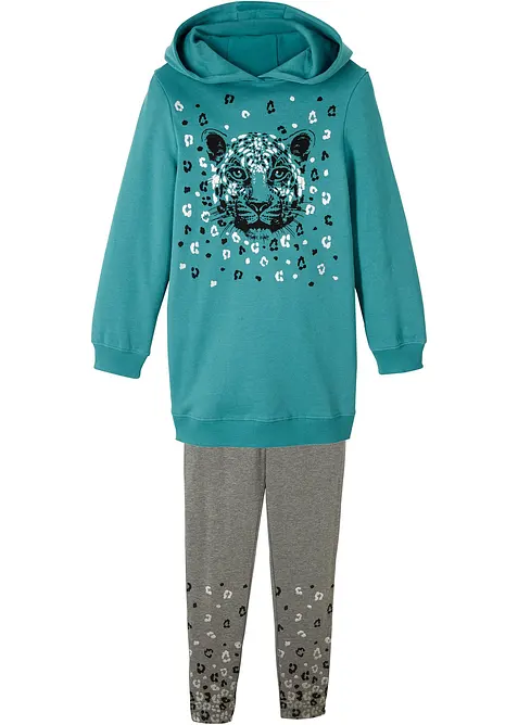 Sweatshirt och leggings av ekologisk bomull (2-pack), bonprix