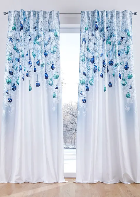 Gardinl&auml;ngd med julm&ouml;nster (1-pack), bonprix