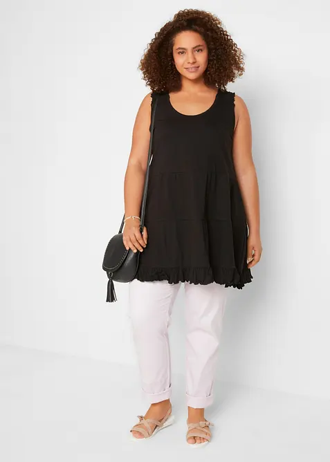 L&aring;ngt linne med volanger och breda axelband, bonprix