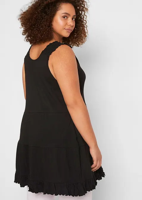 L&aring;ngt linne med volanger och breda axelband, bonprix