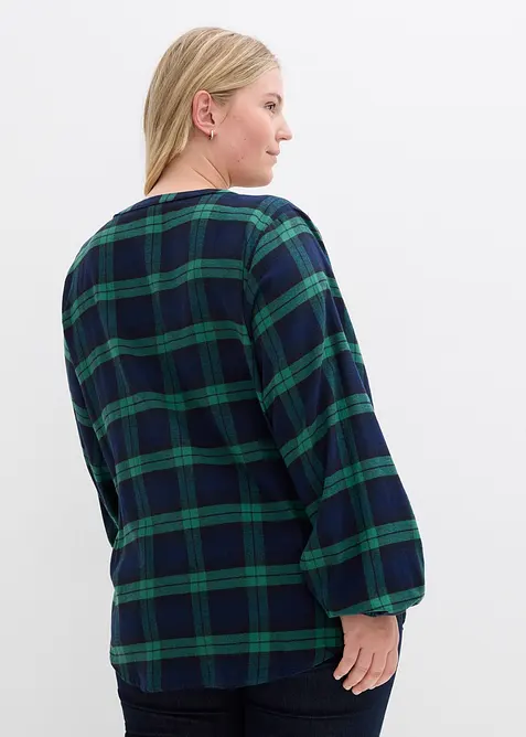 Blus i flanell av ren bomull, bonprix