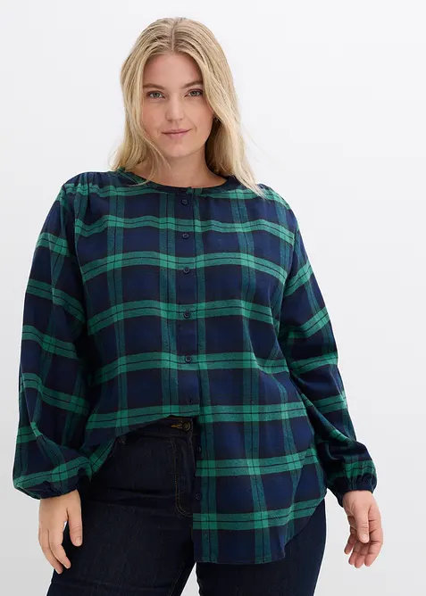 Blus i flanell av ren bomull, bonprix