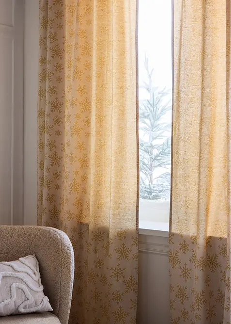 Jacquardgardin av ekologisk bomull (1-pack), bonprix