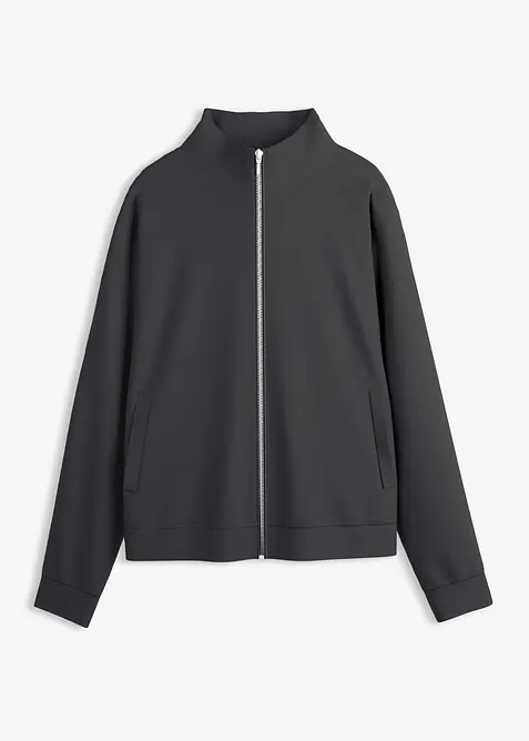 Trikåjacka med dragkedja i neopren, bonprix