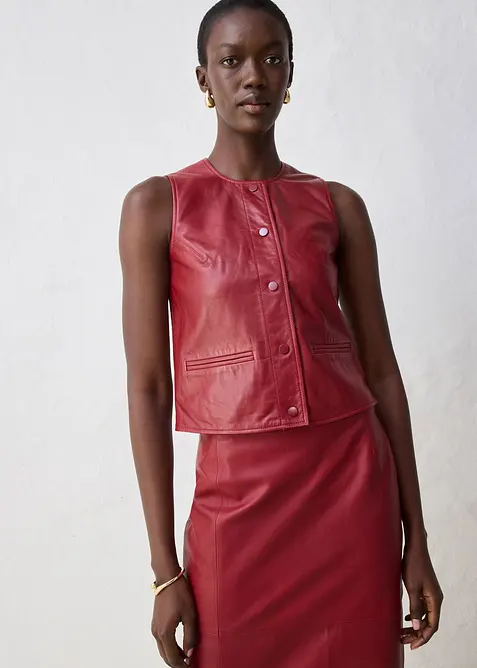 Väst av lammnappa, bonprix