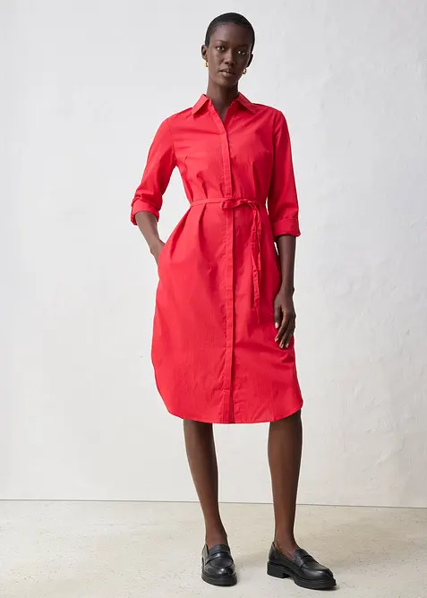 Skjortklänning med silke, bonprix