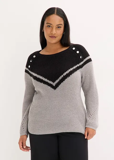 Tröja med knappar, bonprix