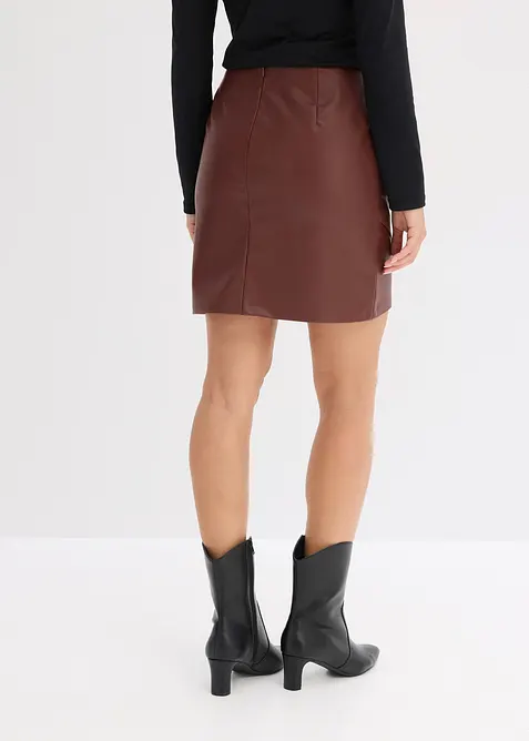 Kort kjol i skinnimitation, bonprix