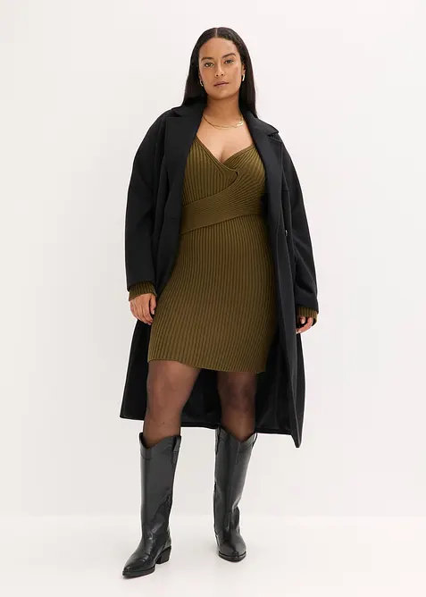 Stickad klänning i viskosmix, bonprix