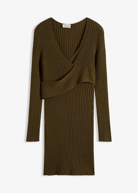 Stickad klänning i viskosmix, bonprix