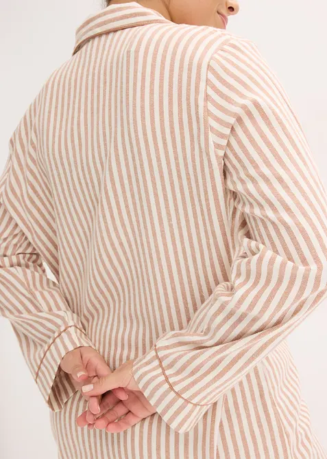 Vävd flanellpyjamas med gåvopåse, bonprix