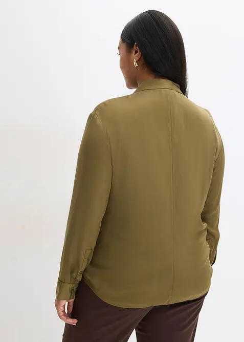 Skjortblus i mjuk satin, bonprix