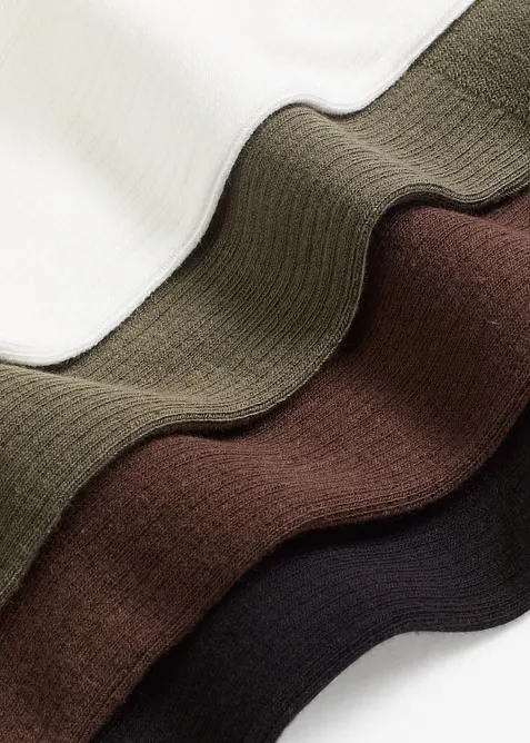 Strumpor med ribbad struktur och ekologisk bomull (5-pack), bonprix