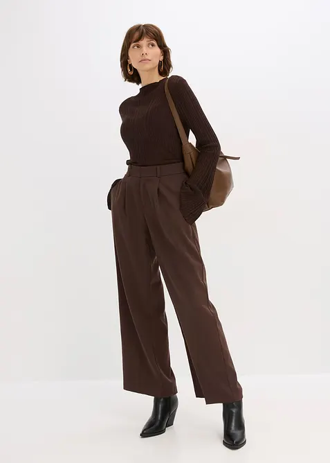 Stickad topp i halvtransparent material, bonprix