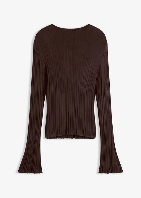 Stickad topp i halvtransparent material, bonprix