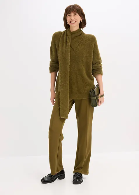 Oversize-tröja med sjal, bonprix