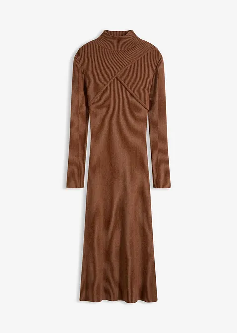 Stickad klänning i viskosmix, bonprix