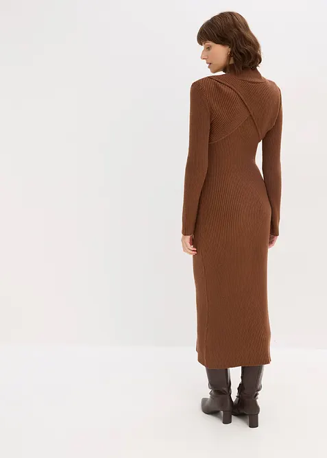 Stickad klänning i viskosmix, bonprix