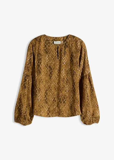 Blus i följsam satin, bonprix