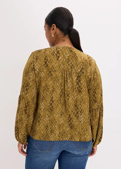 Blus i följsam satin, bonprix