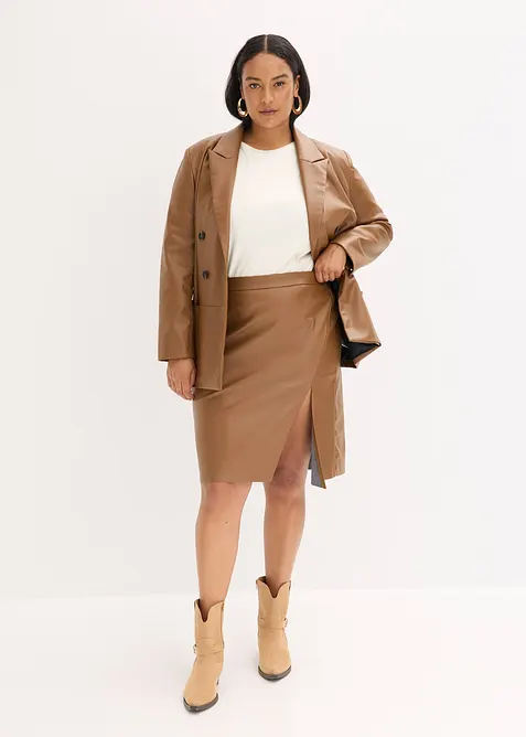 Pennkjol i skinnimitation, bonprix