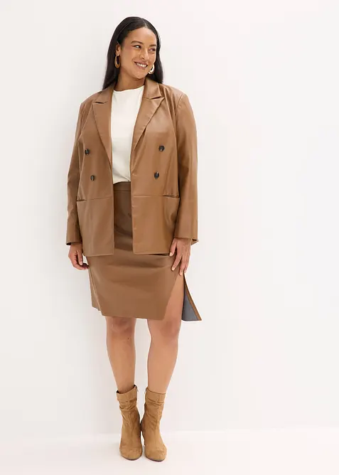 Oversizekavaj i skinnimitation, bonprix