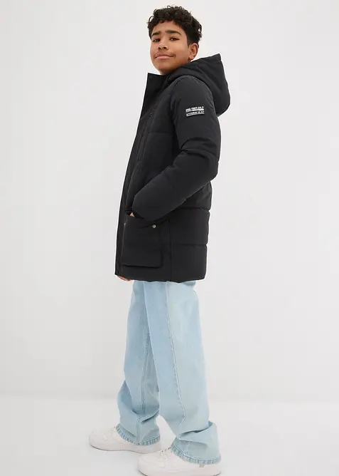 Täckjacka med sportiga detaljer och huva, bonprix