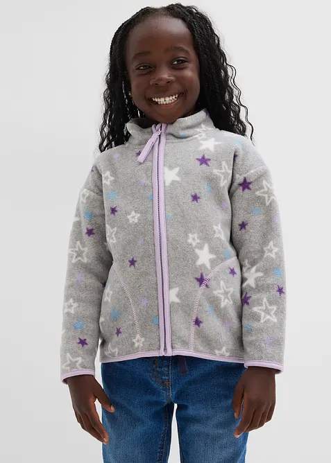 Mysig fleecejacka med kontrastfärgade detaljer, bonprix