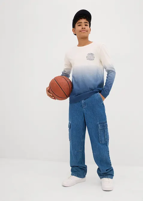 Långärmad topp av ekologisk bomull, bonprix