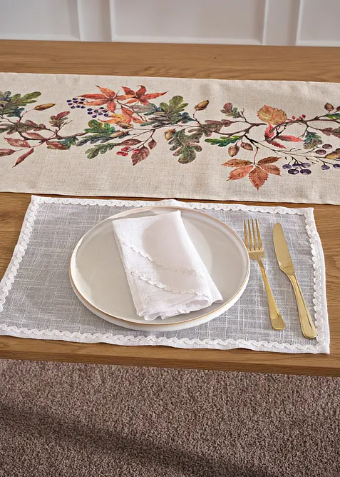 Bordstablett med dekorativt stråveck (2-pack), bonprix