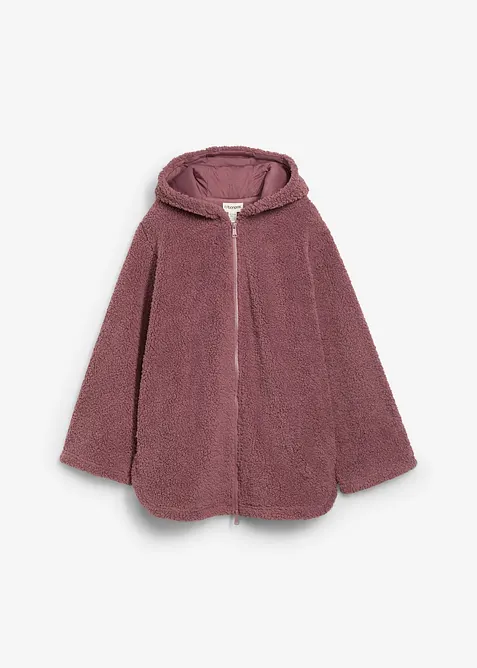 A-linjeformad teddyfleecejacka med slits i sidan, bonprix