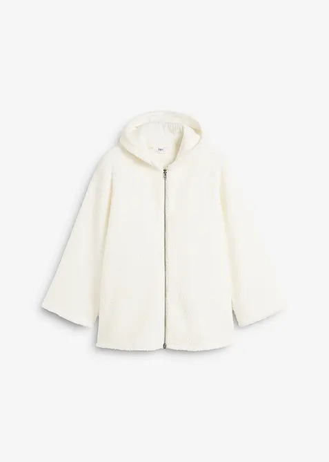 A-linjeformad teddyfleecejacka med slits i sidan, bonprix