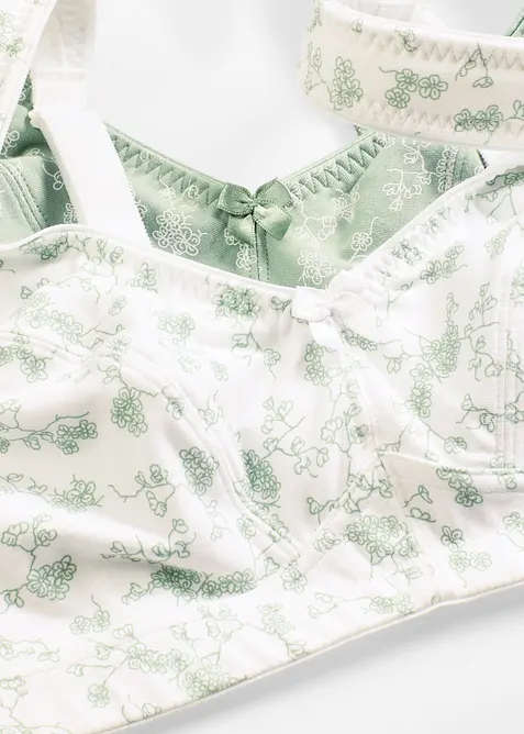 BH utan bygel (2-pack) i ekologisk bomull, bonprix