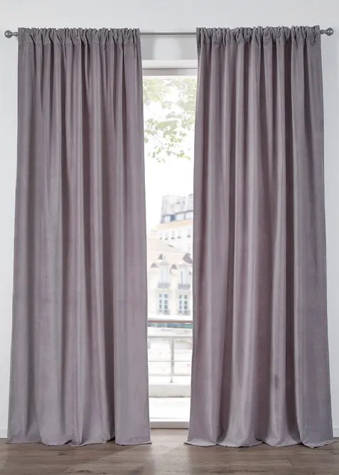 Gardinl&auml;ngd i sammet av ekologisk bomull (1-pack), bonprix