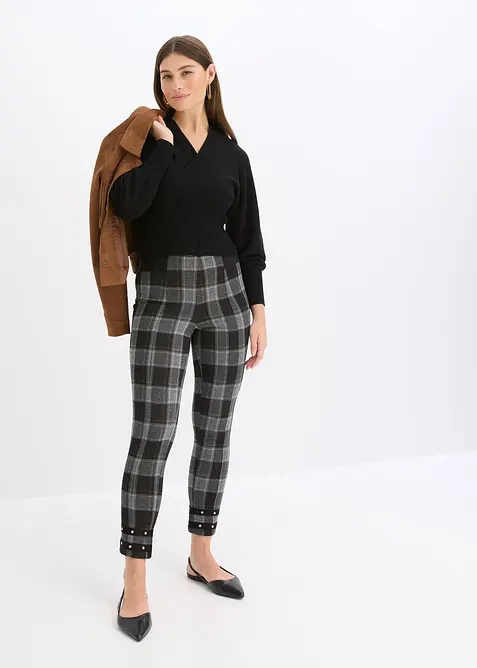 Jeggings med guldiga nitar, bonprix