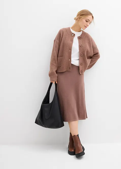 Stickad kjol, bonprix