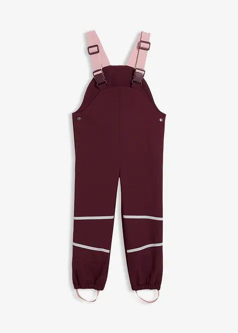 Fodrad regnbyxa av softshell med hängslen, bonprix