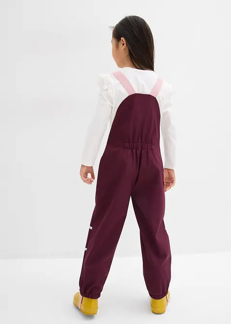 Fodrad regnbyxa av softshell med hängslen, bonprix