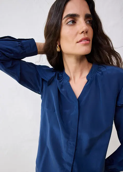 Blus med sidenandel, bonprix