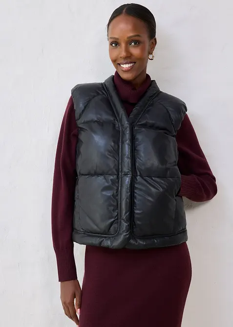 Quiltad skinnv&auml;st av lammnappa, bonprix