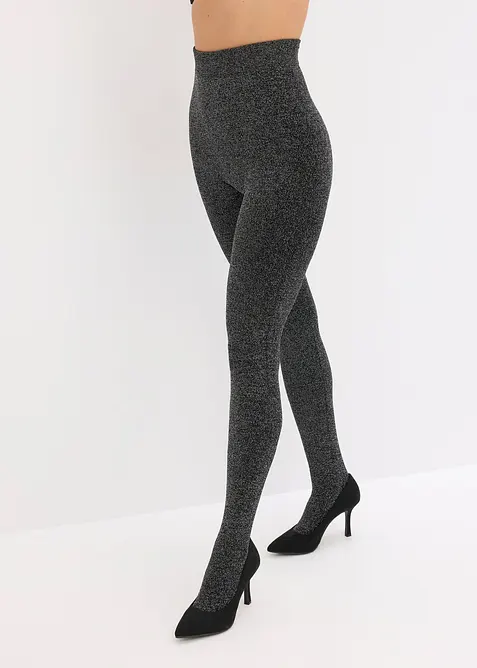 Termostrumpbyxa av fleece med glittrande trådar, bonprix