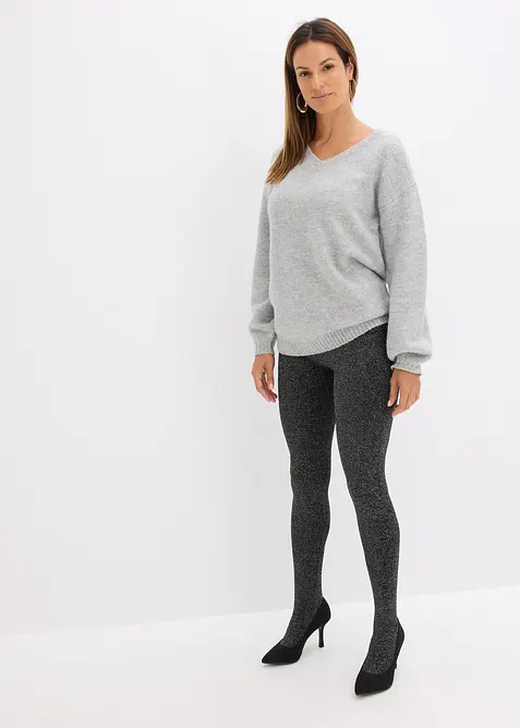 Termostrumpbyxa av fleece med glittrande trådar, bonprix