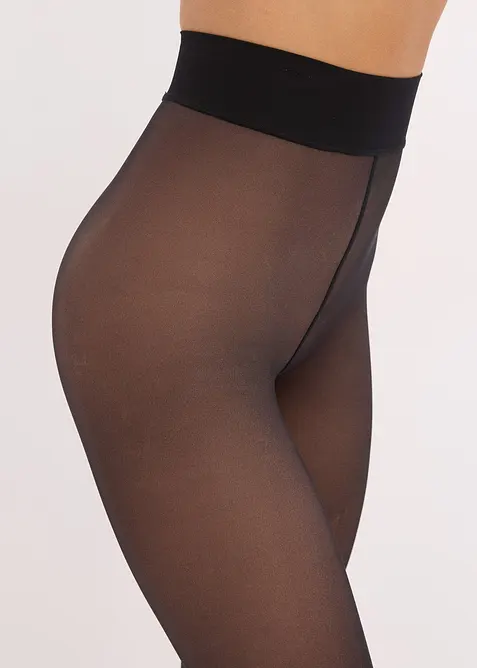 Värmande strumpbyxa med transparent look, bonprix