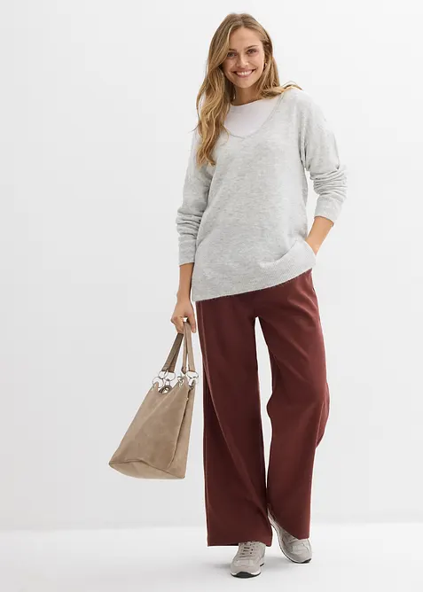 Lång oversizetröja med sidslitsar, bonprix